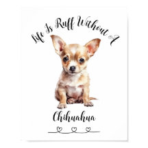 Aangepaste Chihuahua Pet Wall Art Poster