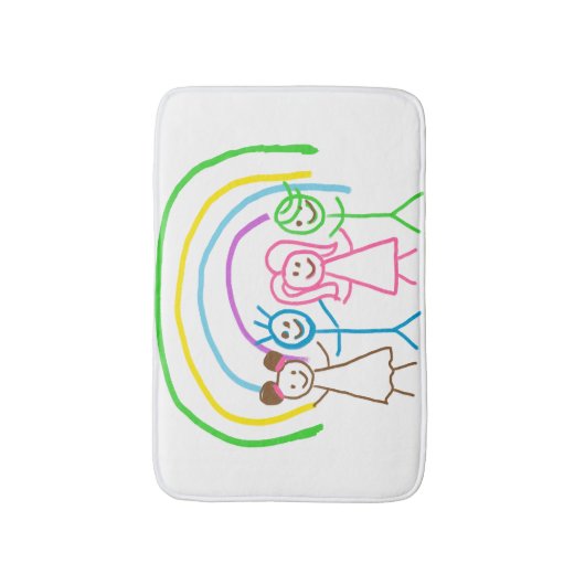 Aangepaste Childs Tekening Draai Kinder illustrati Badmat (Voorkant Verticaal)