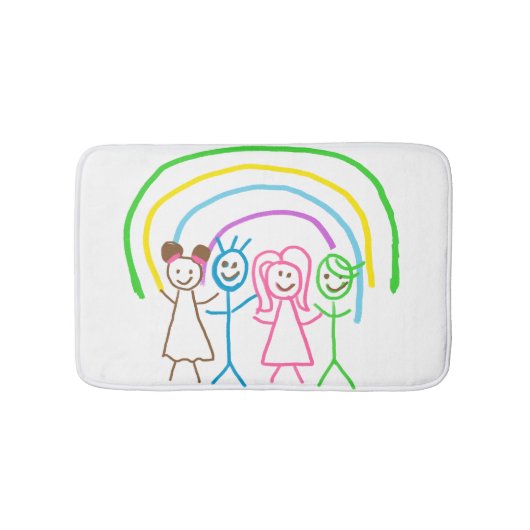 Aangepaste Childs Tekening Draai Kinder illustrati Badmat (Voorkant)