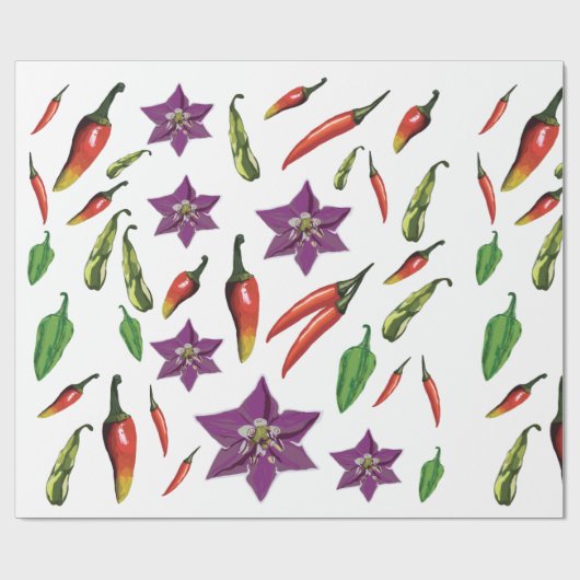 Aangepaste Chili Peppers Cadeaupapier (Vlak)