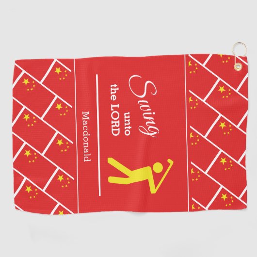 Aangepaste CHINA FLAG Christelijk zwaaien naar de  Golfhanddoek (Horizontaal)