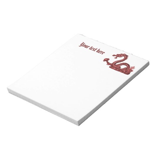 Aangepaste Chinese Draak Naam Fantasy Design Notitieblok (Linkerzijde)