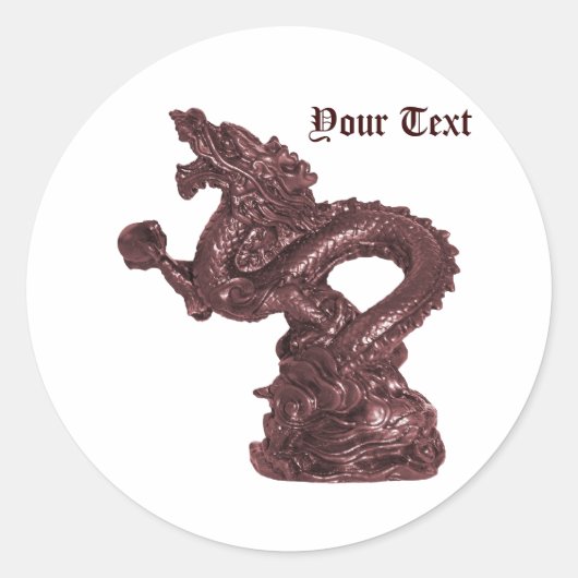 Aangepaste Chinese Draken Naam Fantasy Design Ronde Sticker (Voorkant)