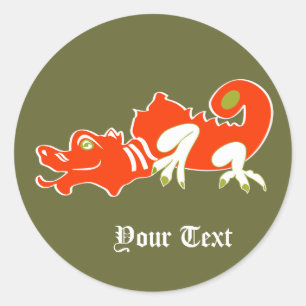 Aangepaste Chinese Draken Naam Fantasy Design Ronde Sticker