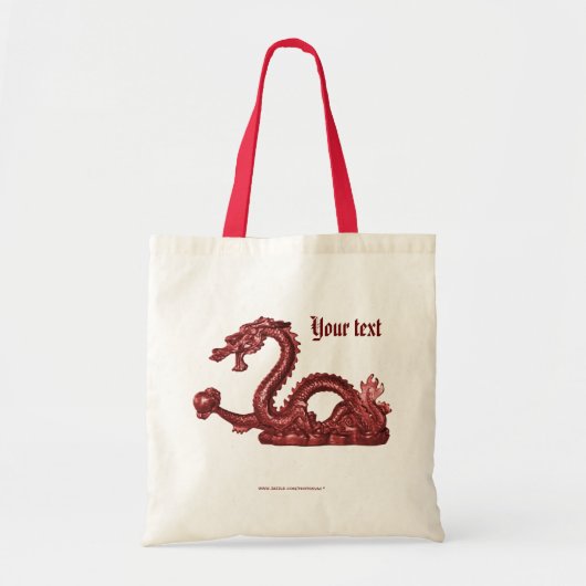 Aangepaste Chinese Draken Naam Fantasy Design Tote Bag (Voorkant)