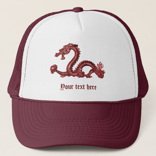 Aangepaste Chinese Draken Naam Fantasy Design Trucker Pet (Voorkant)