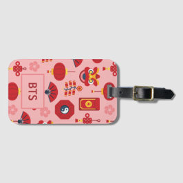 Aangepaste Chinese Nieuwjaar Iconen Roze Bloesem Bagagelabel