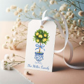 Aangepaste Chinoiserie Citroen Topiary Gemberpot Cadeaulabel