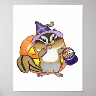 Aangepaste Chipmunk Halloween Pompoen Babykamer Po Poster