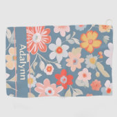 Aangepaste Chique  Bloemen Cadeaus voor Vrouwen Go Golfhanddoek (Horizontaal)