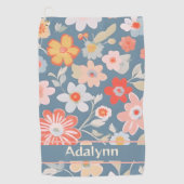 Aangepaste Chique  Bloemen Cadeaus voor Vrouwen Go Golfhanddoek (Voorkant)