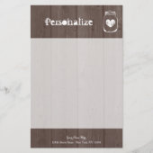 Aangepaste chique houten graan metselaar pot brief briefpapier (Voorkant)