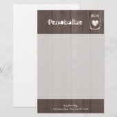 Aangepaste chique houten graan metselaar pot brief briefpapier (Voorkant / Achterkant)