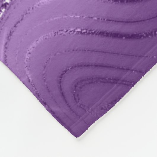 Aangepaste chique luxe Paarse zilveren glitterpatr Fleece Deken (Hoek)