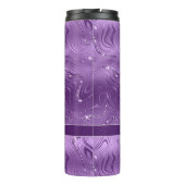 Aangepaste chique luxe Paarse zilveren glitterpatr Thermosbeker (Achterkant)