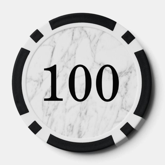 Aangepaste chique witte marmeren steen casino poke poker chips (Achterkant)