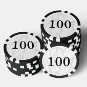 Aangepaste chique witte marmeren steen casino poke poker chips (Opstapeling)