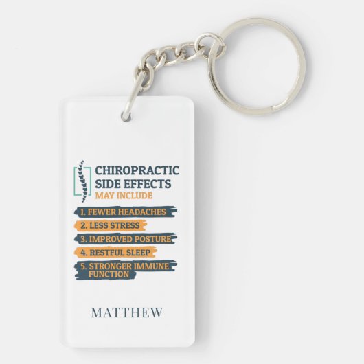 Aangepaste chiropractische Bijwerkingen Doctor Sleutelhanger (achterkant)