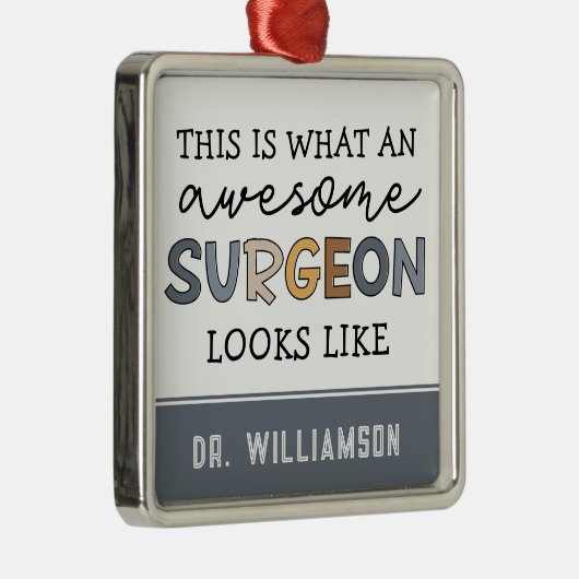Aangepaste chirurg Geweldige chirurgische schenkin Metalen Ornament (Rechts)