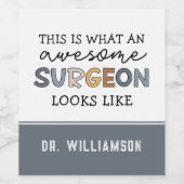 Aangepaste chirurg Geweldige chirurgische schenkin Wijn Etiket (Enkel label)