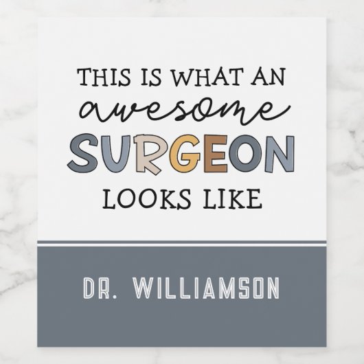 Aangepaste chirurg Geweldige chirurgische schenkin Wijn Etiket (Enkel label)