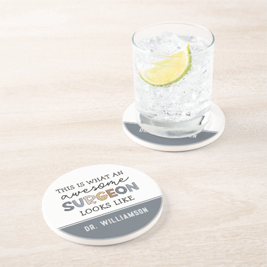 Aangepaste chirurg Geweldige chirurgische schenkin Zandsteen Onderzetter (Zijkant)