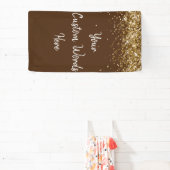 Aangepaste Chocolade Bruin Goud Verjaardagsfeest F Spandoek (Insitu)