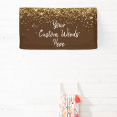 Aangepaste Chocolade Bruine & Gouden Verjaardagsfe Spandoek (Insitu)