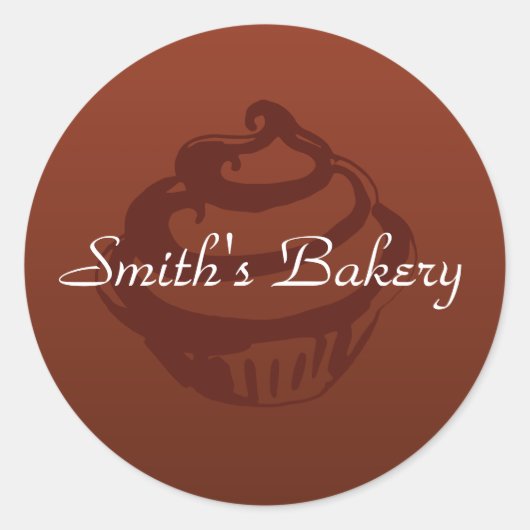 Aangepaste chocolade Cupcake-Stickers Ronde Sticker (Voorkant)