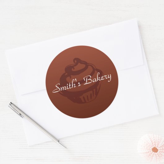 Aangepaste chocolade Cupcake-Stickers Ronde Sticker (Envelop)