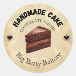 Aangepaste chocolade Fudge Cake Labels | Gepersona