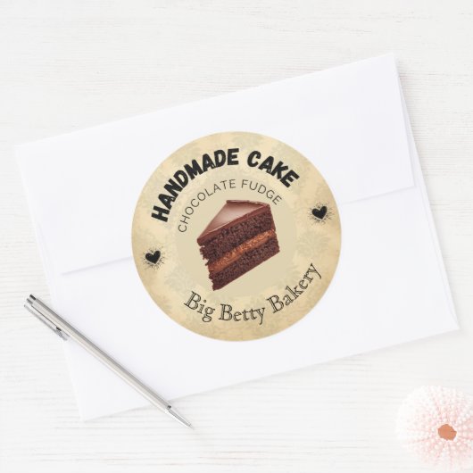 Aangepaste chocolade Fudge Cake Labels | Gepersona (Envelop)