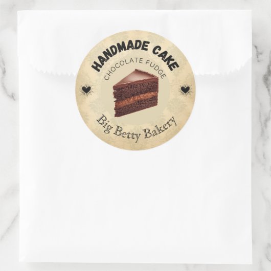 Aangepaste chocolade Fudge Cake Labels | Gepersona (Tas)