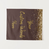 Aangepaste chocolade & gouden verjaardagsfeestje f wandkleed (Voorkant (horizontaal))
