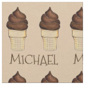 Aangepaste Chocolade Ice Cream Cone bevat verbindi Stof (Close Up)