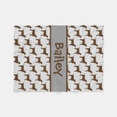 Aangepaste Chocolade Lab Hond Silhouet Fleece Deken (Voorkant (Horizontaal))