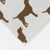 Aangepaste Chocolade Lab Hond Silhouet Fleece Deken (Hoek)