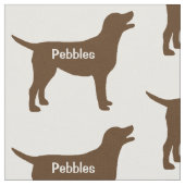 Aangepaste Chocolade Lab Hond Silhouette Stof (Close Up)