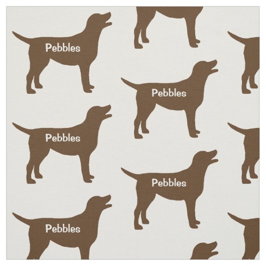Aangepaste Chocolade Lab Hond Silhouette Stof (Swatch)