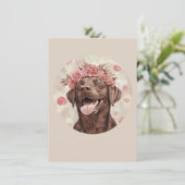 Aangepaste Chocolade Labrador Hond Roze Vrolijke G (Staand voorkant)