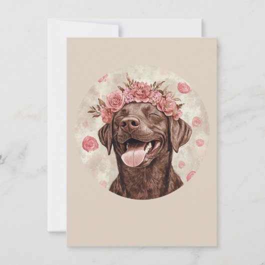 Aangepaste Chocolade Labrador Hond Roze Vrolijke G (Voorkant)