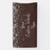 Aangepaste Chocolade Zilver Verjaardagsfeestje Spandoek (Verticaal)