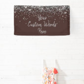 Aangepaste Chocolade Zilver Verjaardagsfeestje Spandoek (Insitu)
