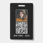 Aangepaste chocoladefestival foto QR-code personee Badge (Achterkant)