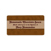 Aangepaste chocoladesaus of Fudge Sauce Labels (Voorkant)