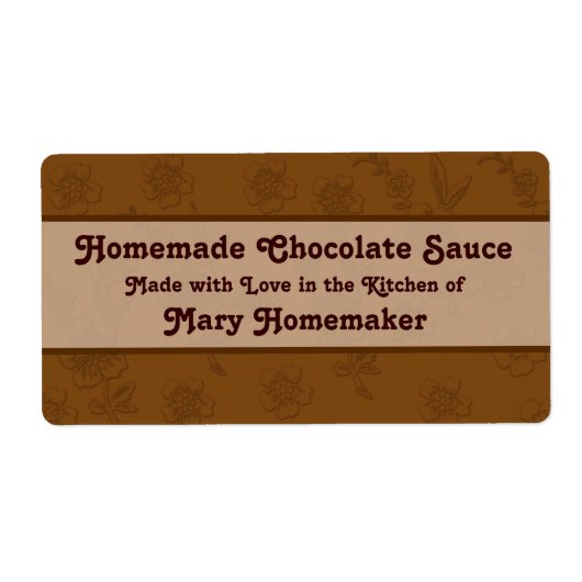Aangepaste chocoladesaus of Fudge Sauce Labels (Voorkant)