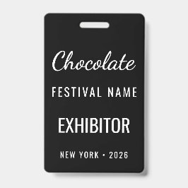 Aangepaste Chocolate Festival QR Code Exposant ID Badge