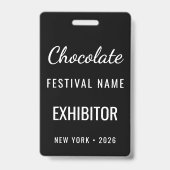 Aangepaste Chocolate Festival QR Code Exposant ID Badge (Voorzijde)