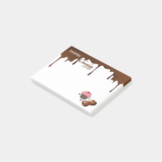 Aangepaste Chocolate Lover's Post-it Notes (Schuin)