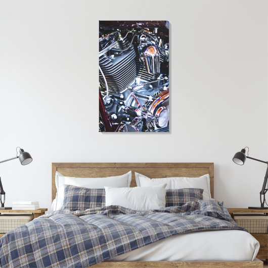 Aangepaste chopper motor canvas afdruk (Insitu (Slaapkamer))